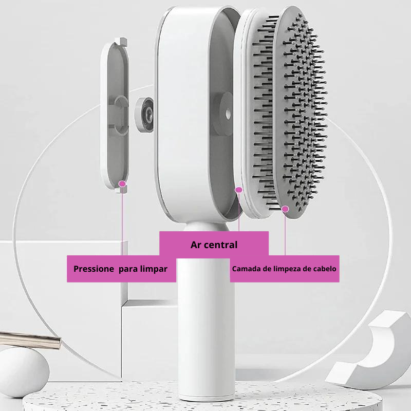 Escova de cabelo com limpeza rápida